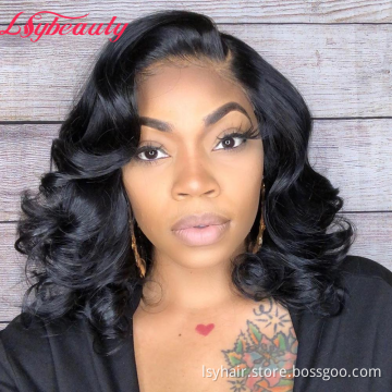 Short Loose Body  Wave Wavy Lace Front Human Hair Wigs for Black Women Full Hd Frontal Wig Human Hair Ocean Wave Bob Wigs